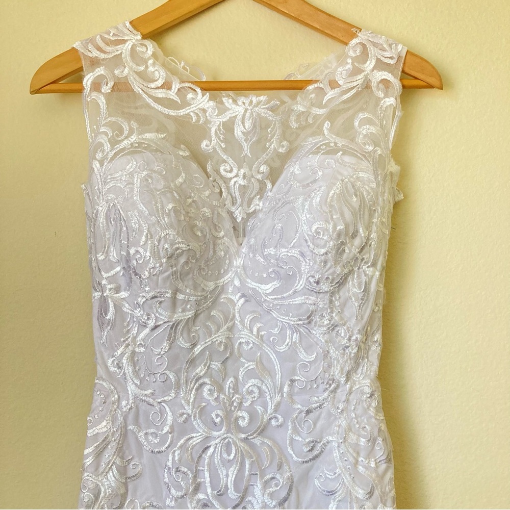 Miss Veil White Lace Fabric Mini Wedding Dress | NWT - Picture 3 of 9
